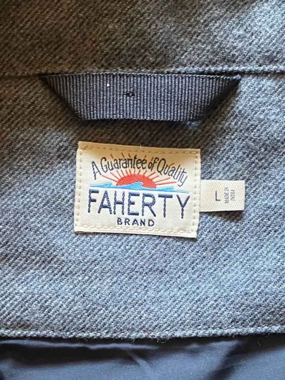 Faherty Mens Light Grey Heather Teton Valley Quilted Jacket
